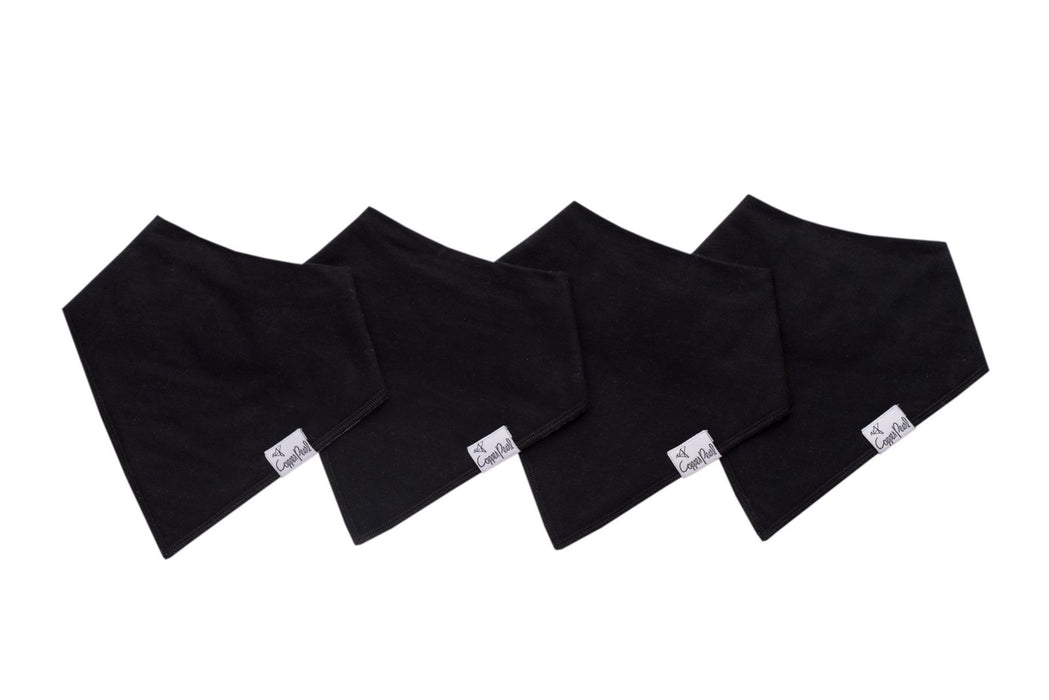 Black Basics Bandana Bib Set of 4 | Copper Pearl