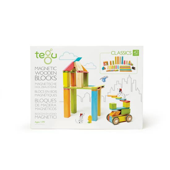 Tints 42 Piece Magnetic Wooden Black Set | Tegu