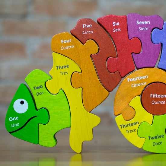 Bilingual Counting Chameleon Puzzle | Begin Again