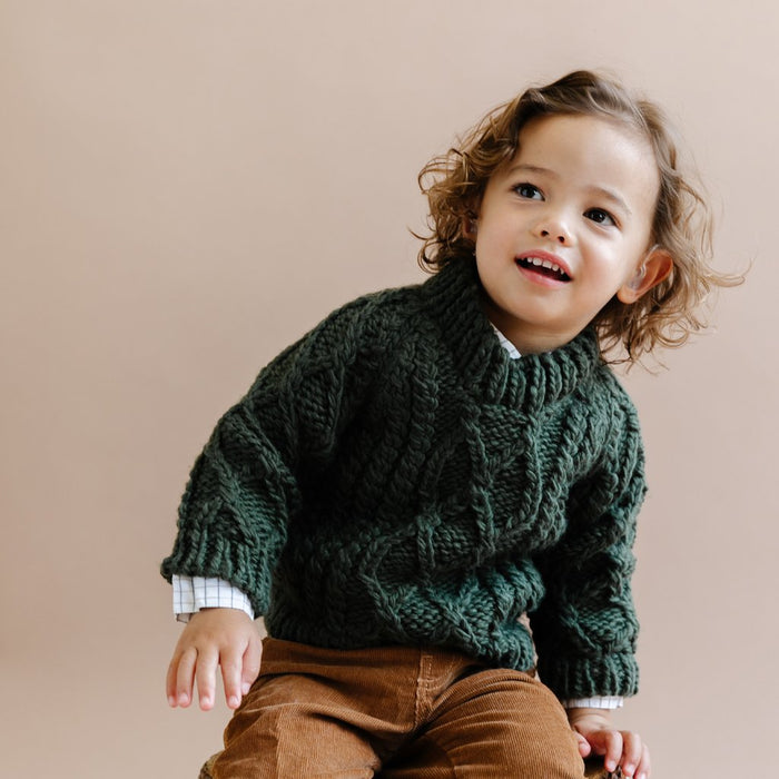 Rifle Green Fisherman Sweater | The Blueberry Hill