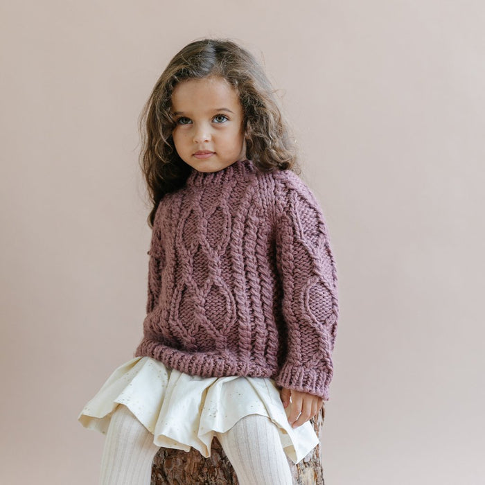 Mauve Fisherman Sweater | The Blueberry Hill