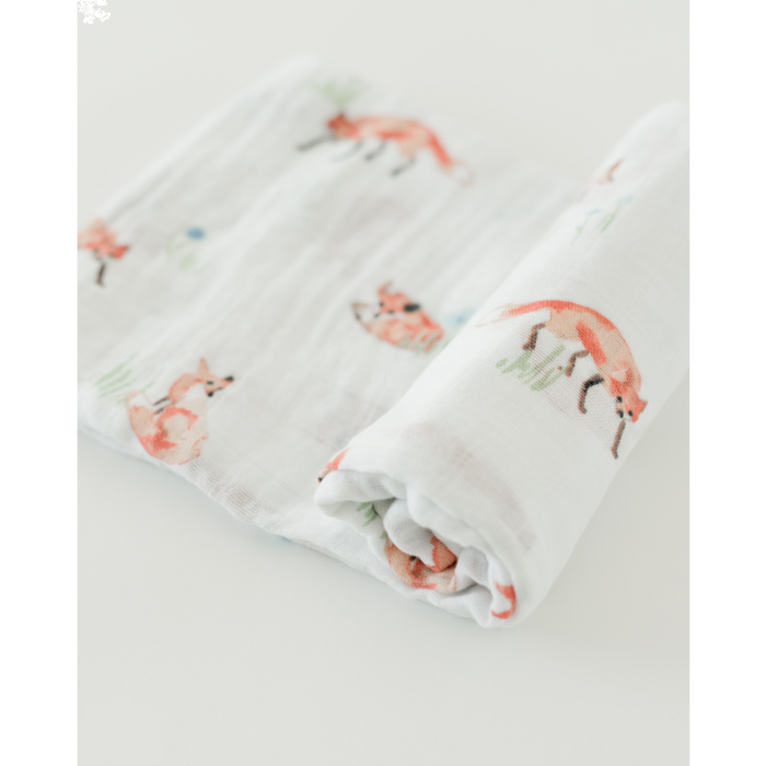 Fox Cotton Swaddle Blanket | Little Unicorn