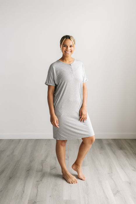 Heather Gray Women's Bamboo Caftan Gown  | Little Sleepies