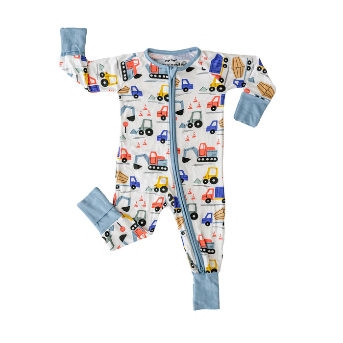 Construction Bamboo Convertible Romper/Sleeper | Little Sleepies