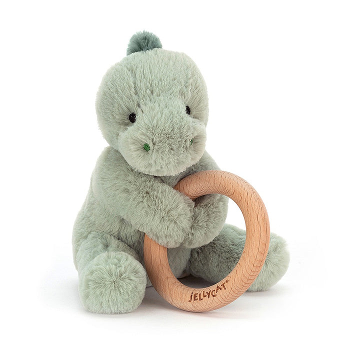 Puffles Dino Wooden Ring Toy | Jellycat