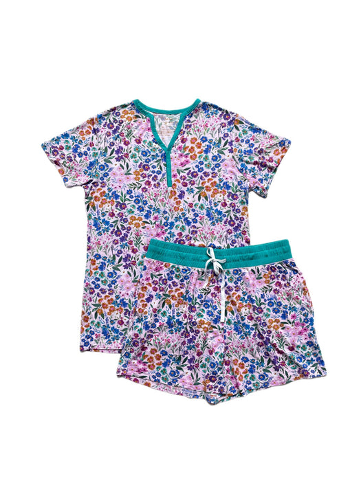 Sweet Pea Floral Two-Piece Women's Bamboo Summer Pajama Shorts Set