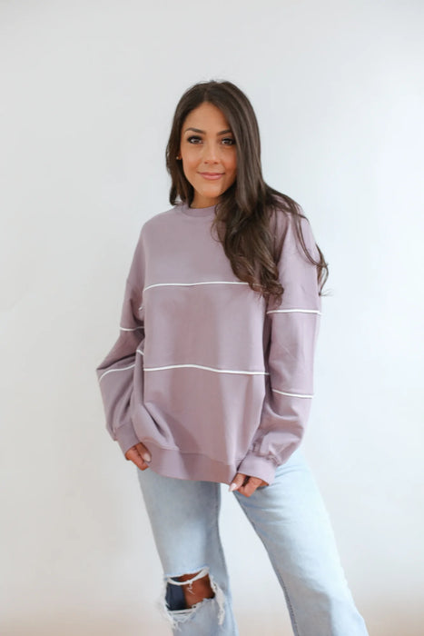 Lilac Relaxed Fit Zipper Breastfeeding French Terry Sweatshirt