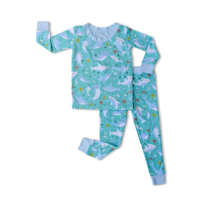 Shark Soiree Two-Piece Bamboo Pajama Set | Little Sleepies