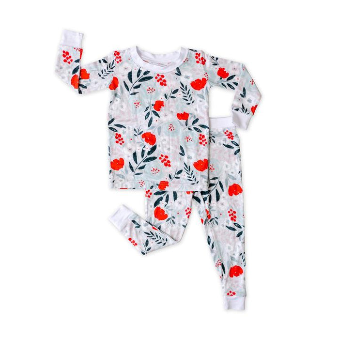 Winter Floral Two-Piece Bamboo Pajama Set | Little Sleepies