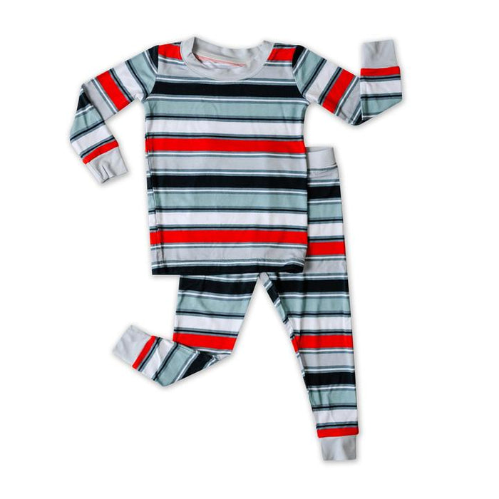 Winter Stripe Two-Piece Bamboo Pajama Set | Little Sleepies