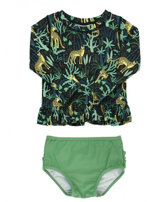 On Safari Long Sleeve Rash Guard Tankini