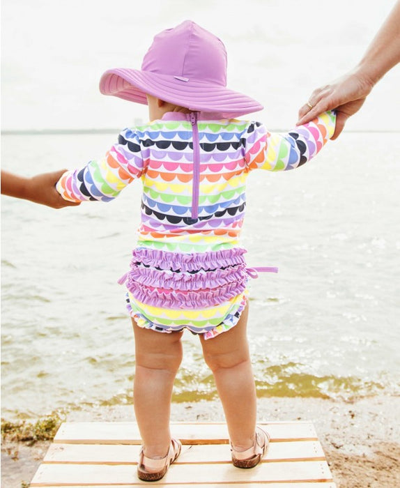 Rainbow Scallop One Piece Rashguard | Ruffle Butts