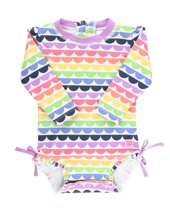 Rainbow Scallop One Piece Rashguard | Ruffle Butts