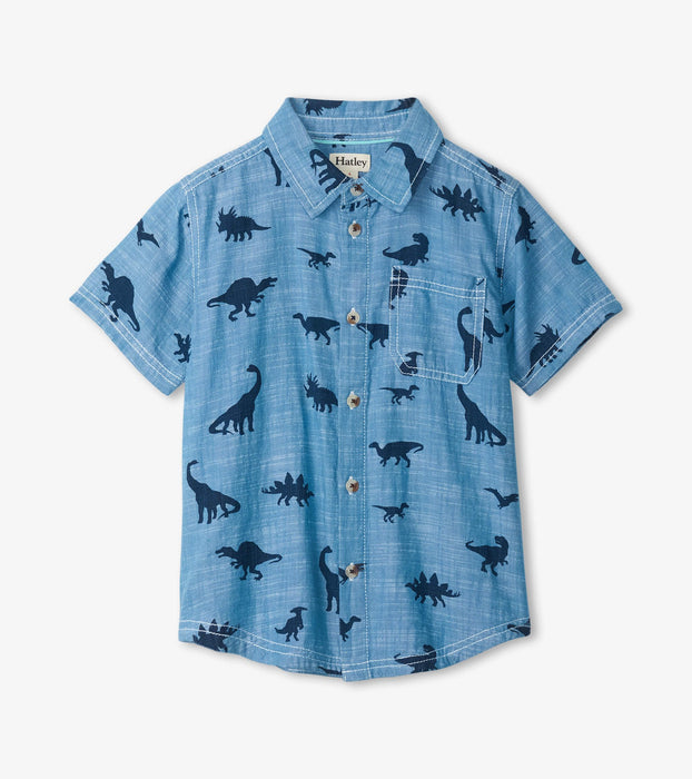 Dino Silhouettes Short Sleeve Button Down Shirt