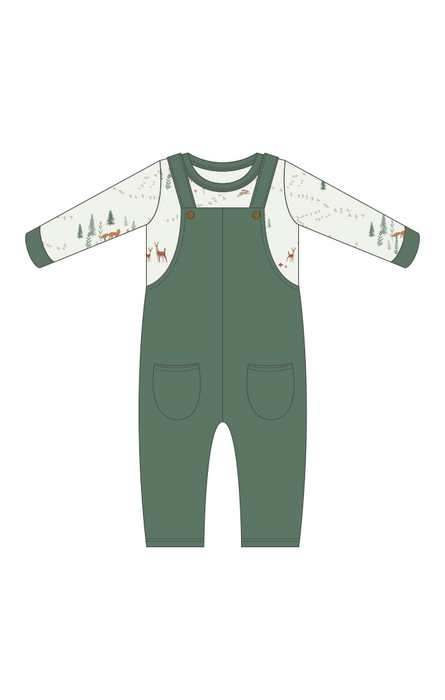 Into the Woods Overalls & Long Sleeve Bodysuit Set