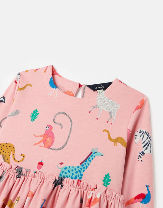 Pink Animals Hampton Long Sleeve Jersey Dress