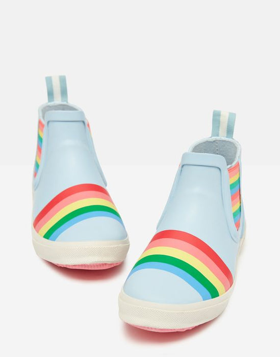 Blue Rainbow Short Rain Boots