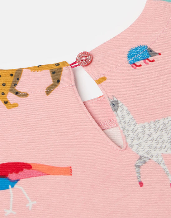 Pink Animals Hampton Long Sleeve Jersey Dress