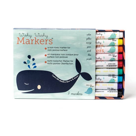 Wishy Washy Markers - Set of 9  | Jaq Jaq Bird