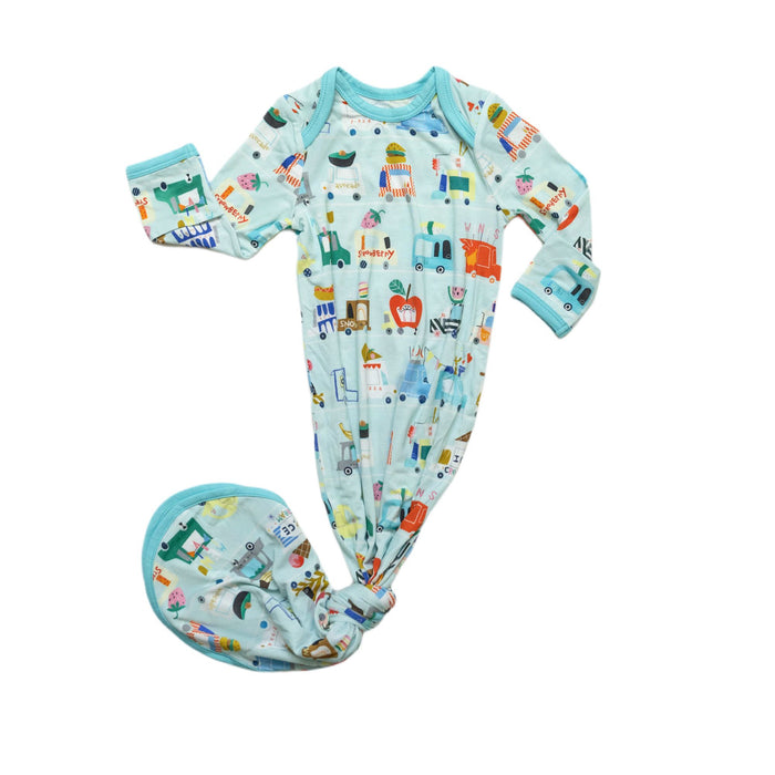 Food Truck Bamboo Infant Knotted Gown | Little Sleepies