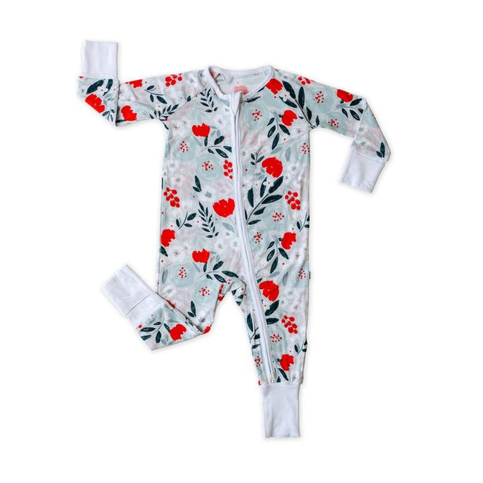 Winter Floral Convertible Romper/Sleeper | Little Sleepies